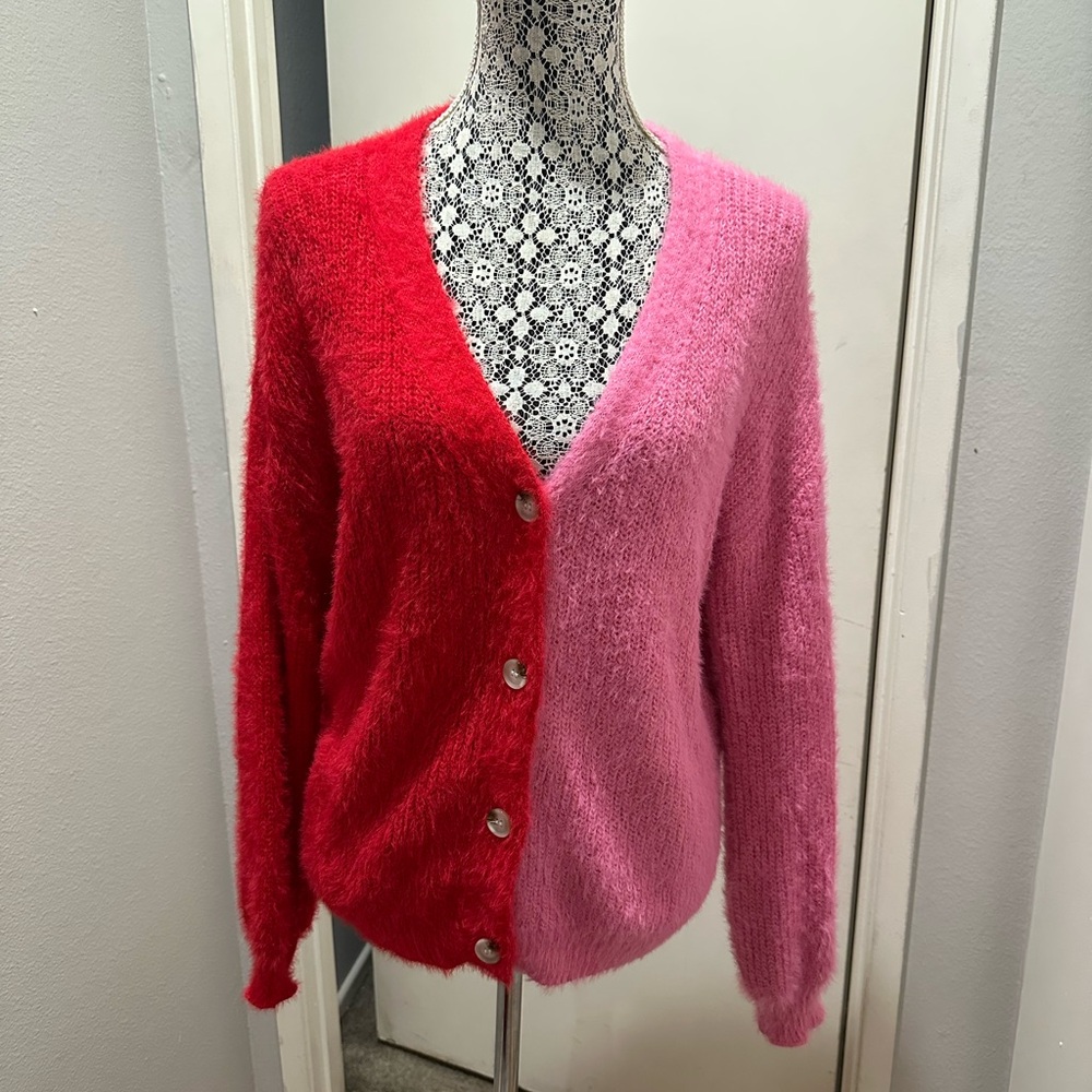 Color block cardigan
